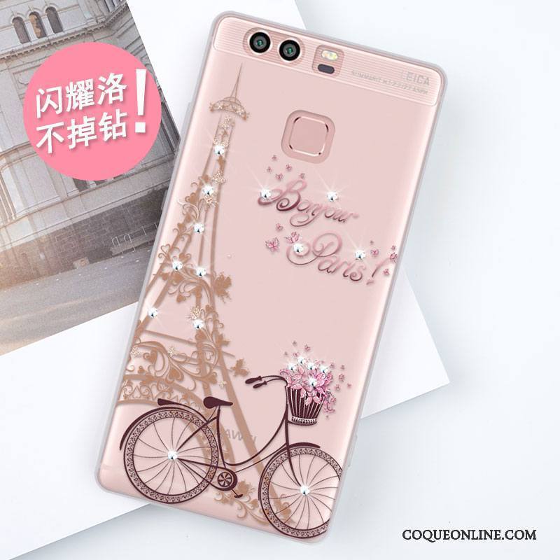 Huawei P9 Étui Strass Personnalité Incassable Coque De Téléphone Fluide Doux Tout Compris