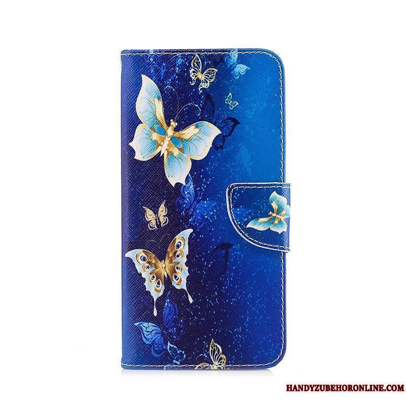 Huawei Y5 2018 Bleu Protection Étui En Cuir Coque De Téléphone