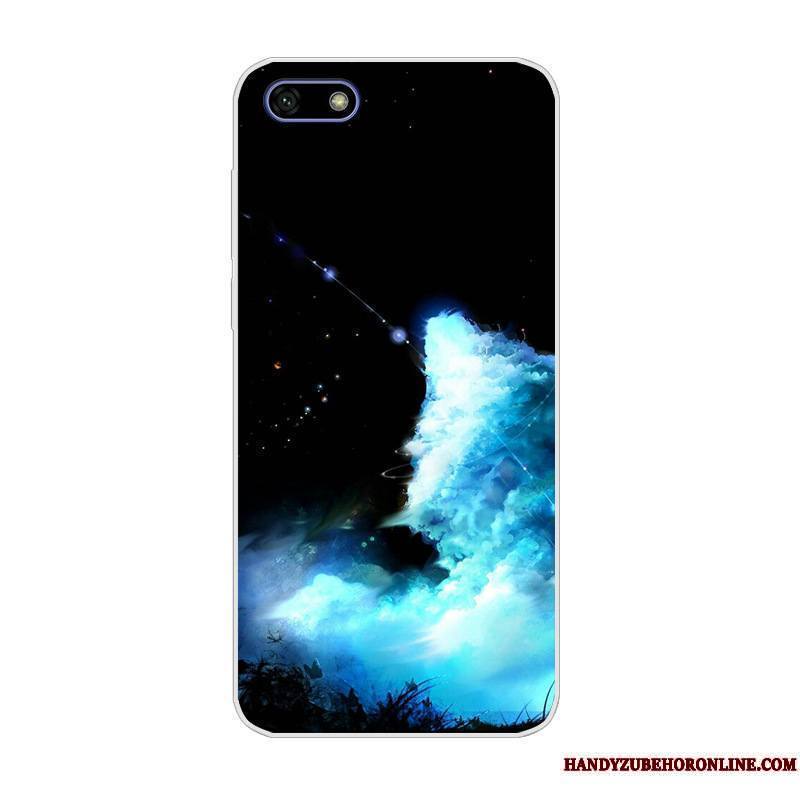 Huawei Y5 2018 Coque Bleu Dessin Animé Étui Protection Incassable De Téléphone