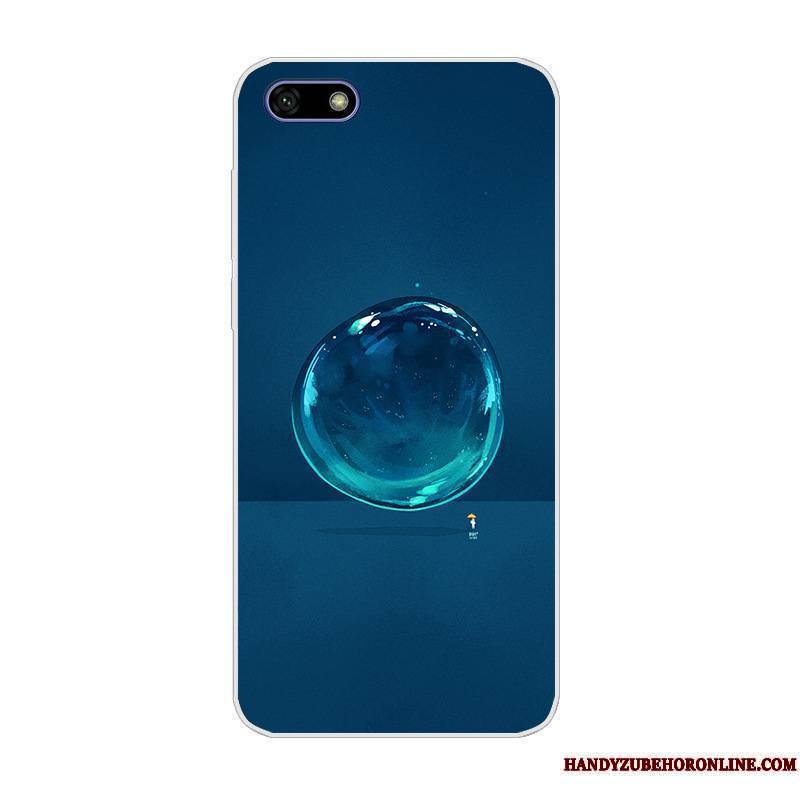 Huawei Y5 2018 Coque Bleu Dessin Animé Étui Protection Incassable De Téléphone
