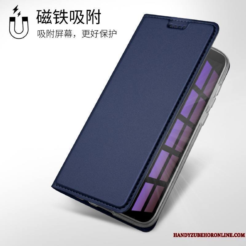 Huawei Y5 2018 Coque De Téléphone Business Carte Noir Housse Étui En Cuir