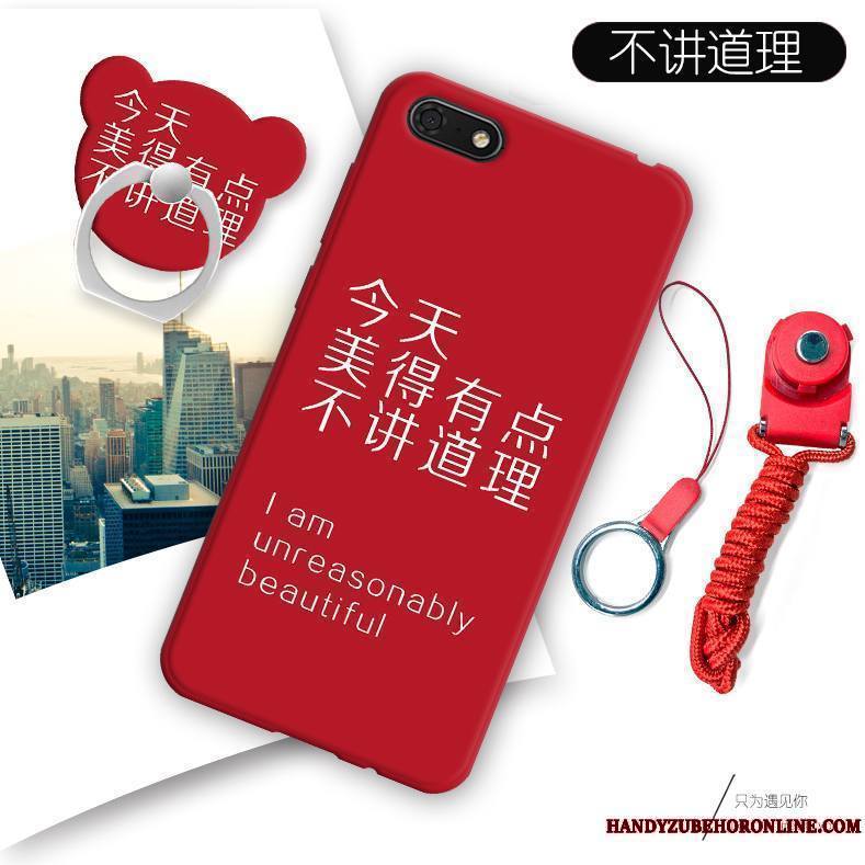 Huawei Y5 2018 Coque Tendance Fluide Doux De Téléphone Incassable Rouge Étui