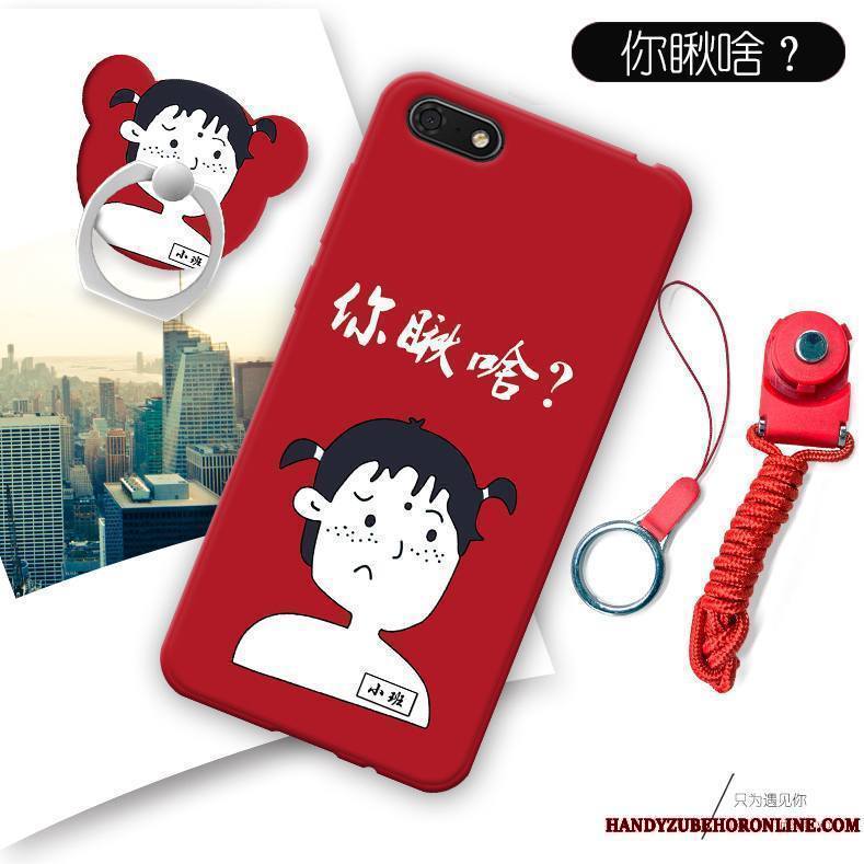 Huawei Y5 2018 Coque Tendance Fluide Doux De Téléphone Incassable Rouge Étui