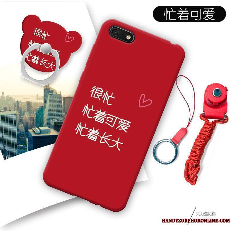 Huawei Y5 2018 Coque Tendance Fluide Doux De Téléphone Incassable Rouge Étui