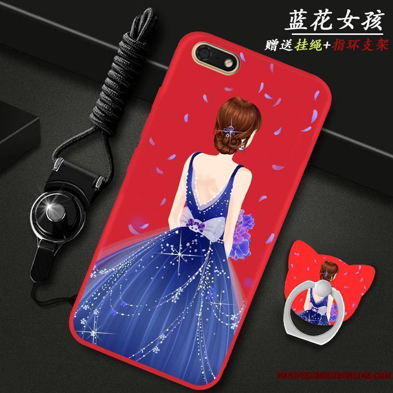 Huawei Y5 2018 Grand Incassable Étui Coque De Téléphone Ornements Suspendus Rouge Protection