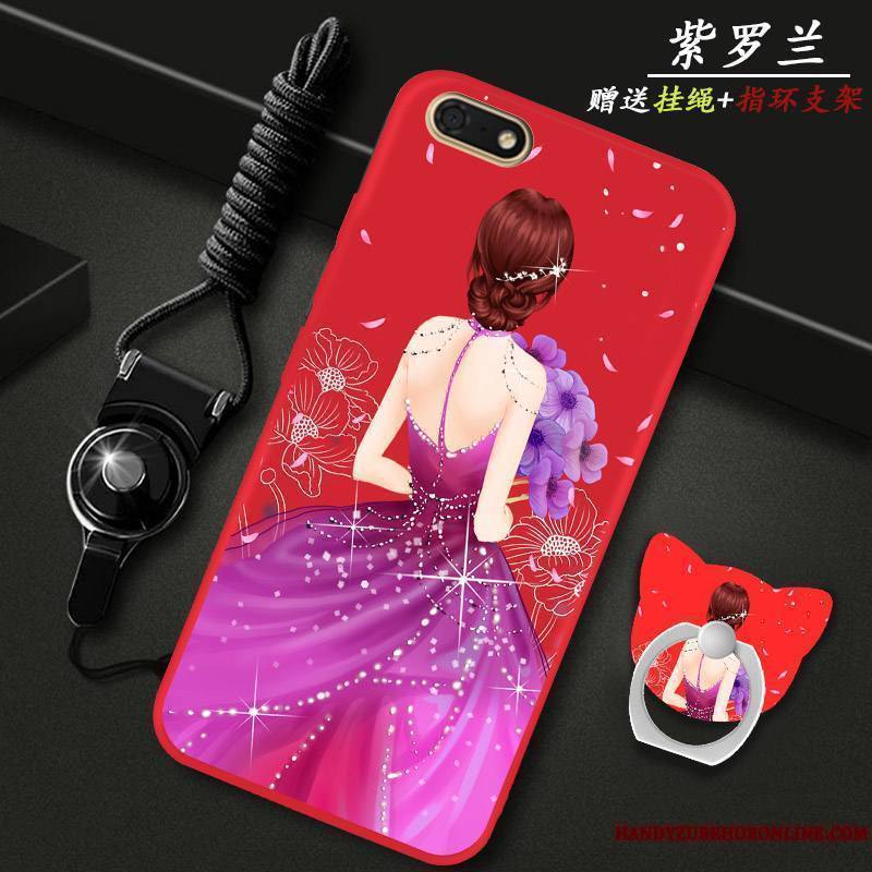 Huawei Y5 2018 Grand Incassable Étui Coque De Téléphone Ornements Suspendus Rouge Protection