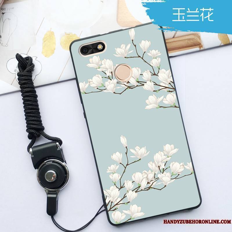 Huawei Y5 2018 Ornements Suspendus Personnalité Protection Incassable Bleu Fluide Doux Coque De Téléphone