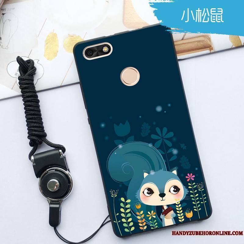 Huawei Y5 2018 Ornements Suspendus Personnalité Protection Incassable Bleu Fluide Doux Coque De Téléphone