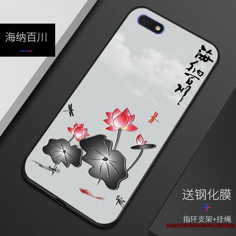 Huawei Y5 2018 Silicone Incassable Coque De Téléphone Fluide Doux Gaufrage Protection Étui