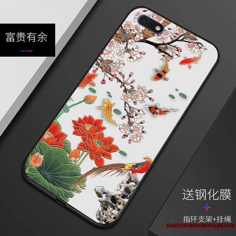 Huawei Y5 2018 Silicone Incassable Coque De Téléphone Fluide Doux Gaufrage Protection Étui