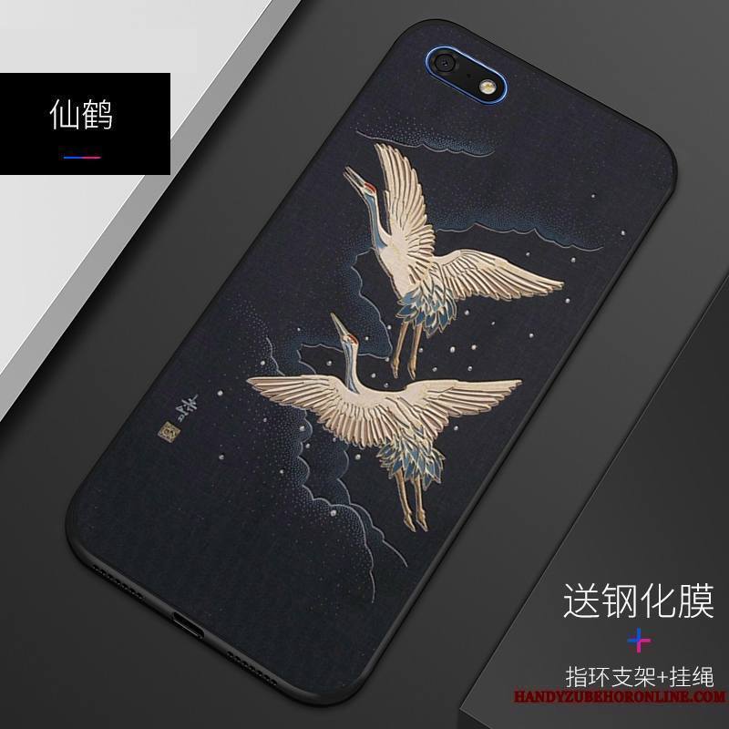 Huawei Y5 2018 Silicone Incassable Coque De Téléphone Fluide Doux Gaufrage Protection Étui