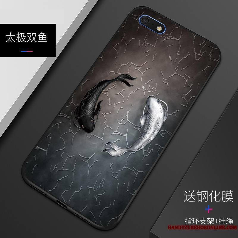 Huawei Y5 2018 Silicone Incassable Coque De Téléphone Fluide Doux Gaufrage Protection Étui