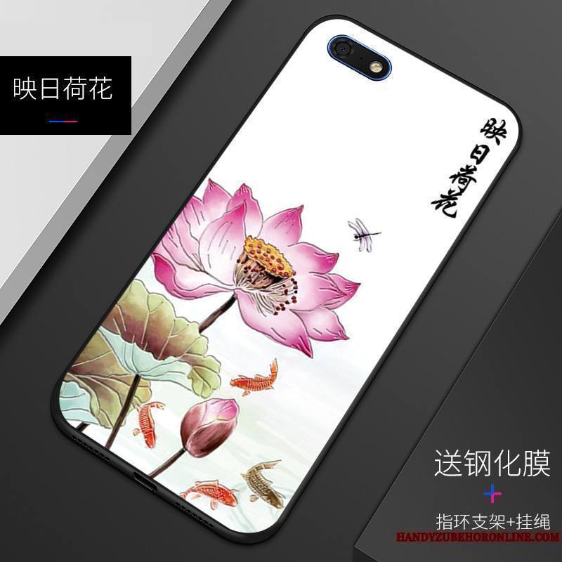 Huawei Y5 2018 Silicone Incassable Coque De Téléphone Fluide Doux Gaufrage Protection Étui