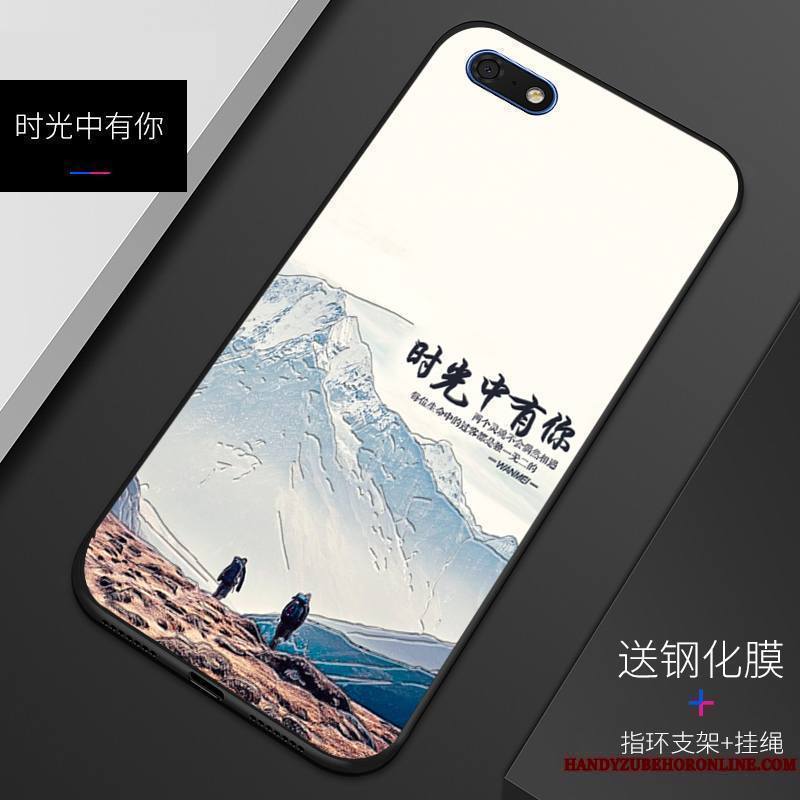 Huawei Y5 2018 Silicone Incassable Coque De Téléphone Fluide Doux Gaufrage Protection Étui