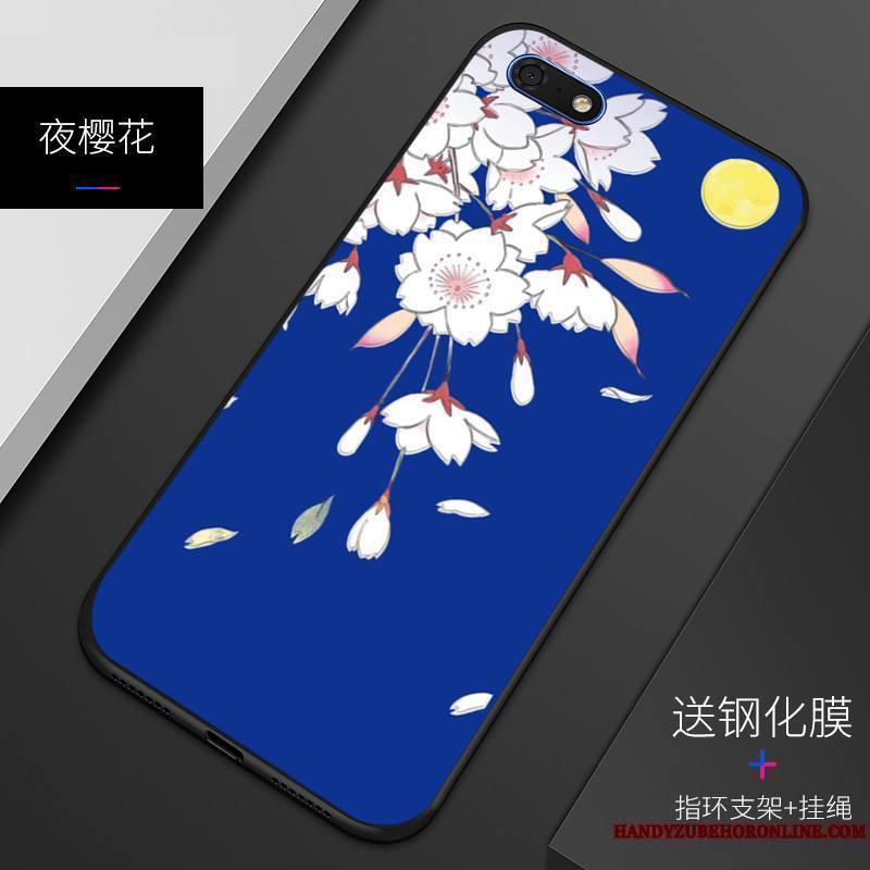 Huawei Y5 2018 Silicone Incassable Coque De Téléphone Fluide Doux Gaufrage Protection Étui