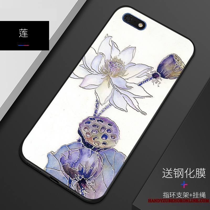 Huawei Y5 2018 Silicone Incassable Coque De Téléphone Fluide Doux Gaufrage Protection Étui