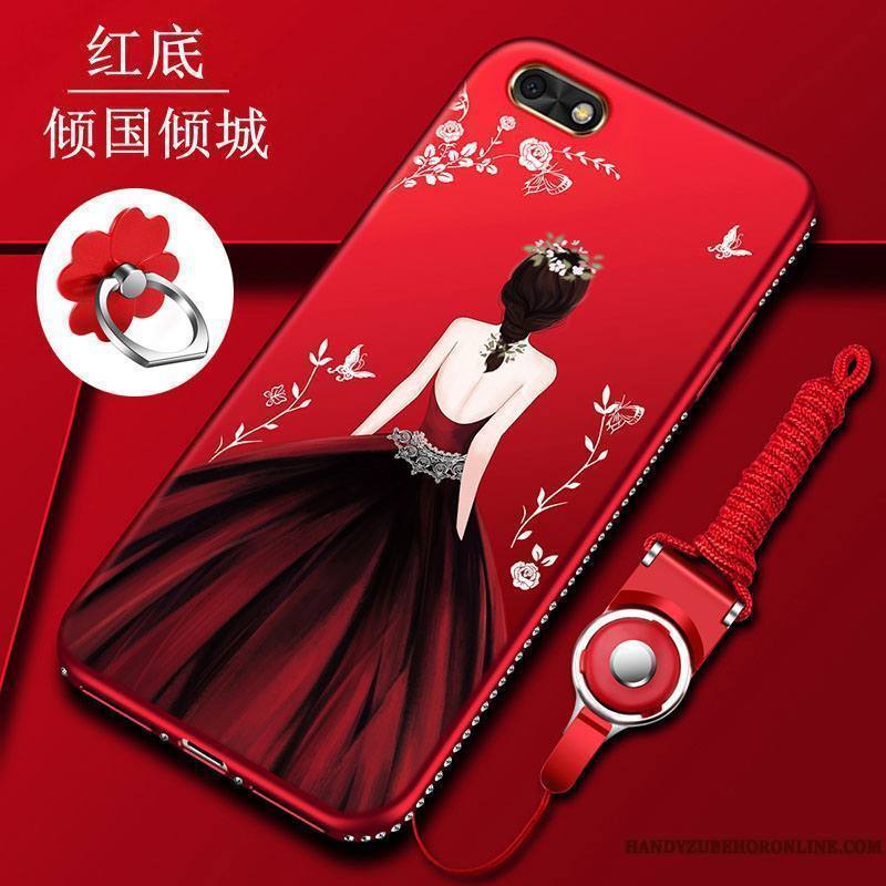 Huawei Y5 2018 Tout Compris Étui Coque De Téléphone Rouge Tendance Protection Incassable