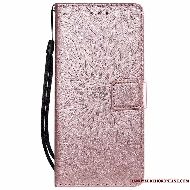 Huawei Y5 2019 Modèle Fleurie Étui En Cuir Incassable Carte Rose Coque De Téléphone Tout Compris