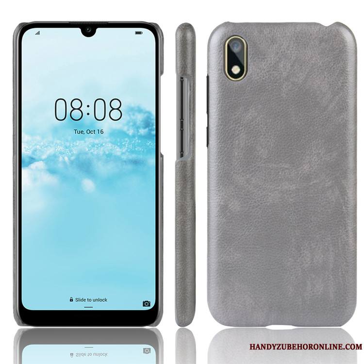 Huawei Y5 2019 Protection Coque Cuir De Téléphone Difficile Modèle Fleurie Litchi