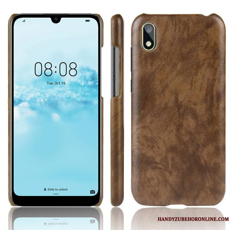 Huawei Y5 2019 Protection Coque Cuir De Téléphone Difficile Modèle Fleurie Litchi