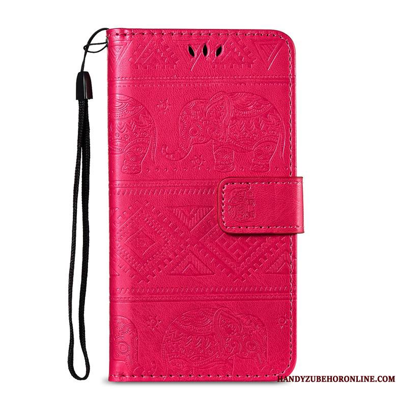 Huawei Y5 2019 Rouge Coque De Téléphone Incassable Étui Étui En Cuir Grand Protection