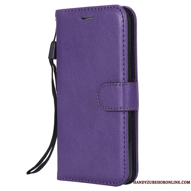 Huawei Y5 2019 Silicone Violet Protection Clamshell Coque De Téléphone Couleur Unie Étui En Cuir