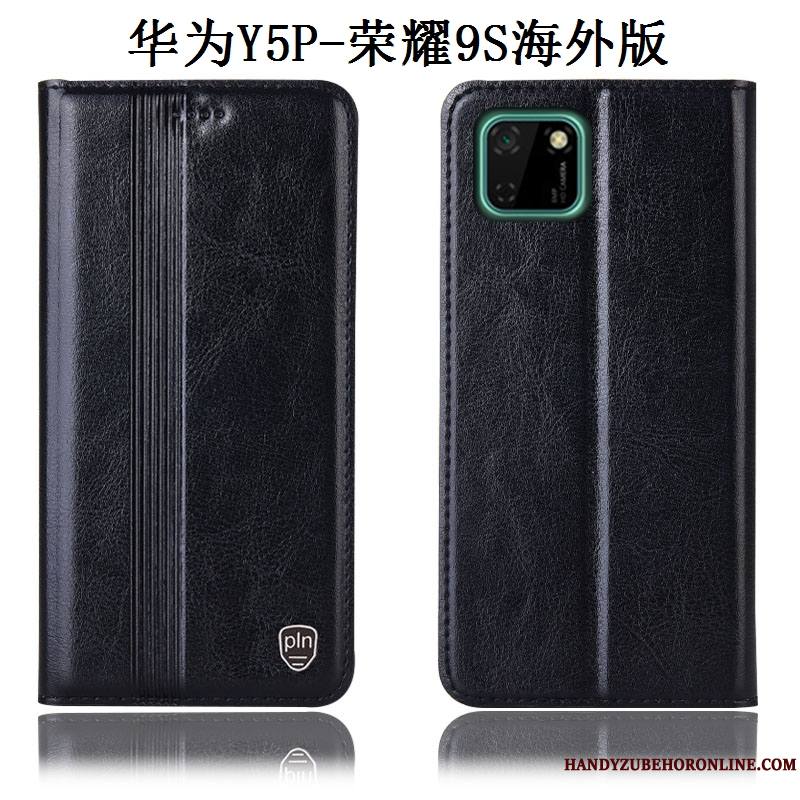 Huawei Y5p Étui En Cuir Tout Compris Protection Coque De Téléphone Bleu Marin Incassable