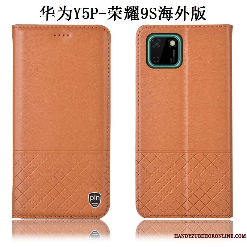 Huawei Y5p Étui Incassable Cuir Véritable Tout Compris Noir Coque De Téléphone Protection