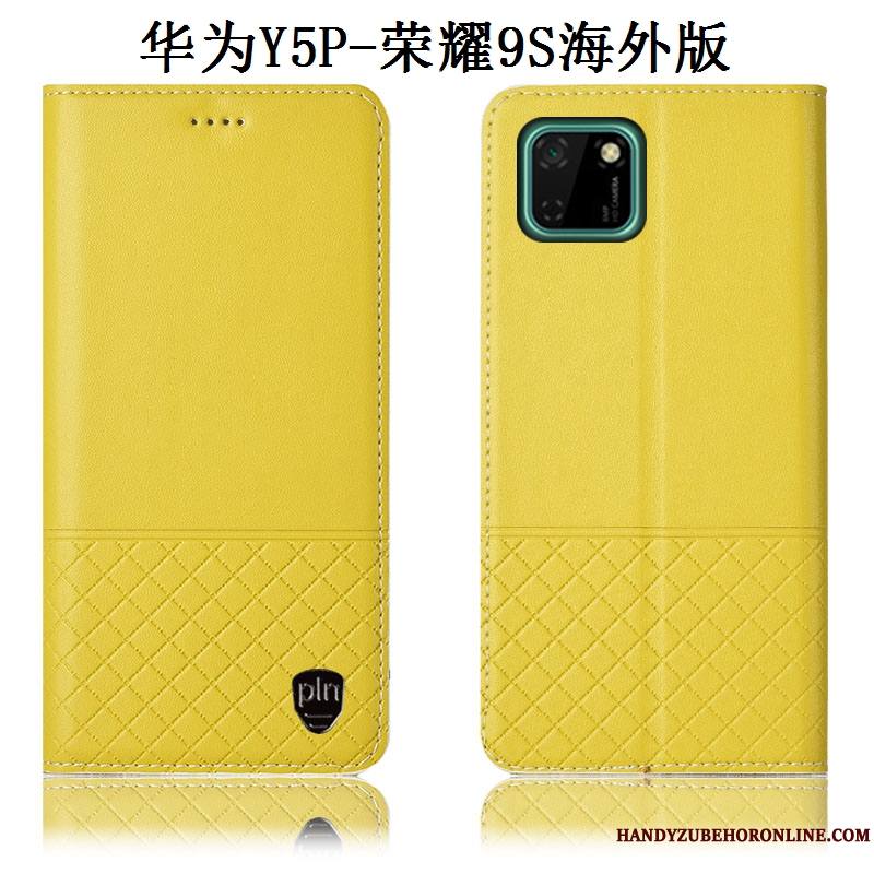 Huawei Y5p Étui Incassable Cuir Véritable Tout Compris Noir Coque De Téléphone Protection