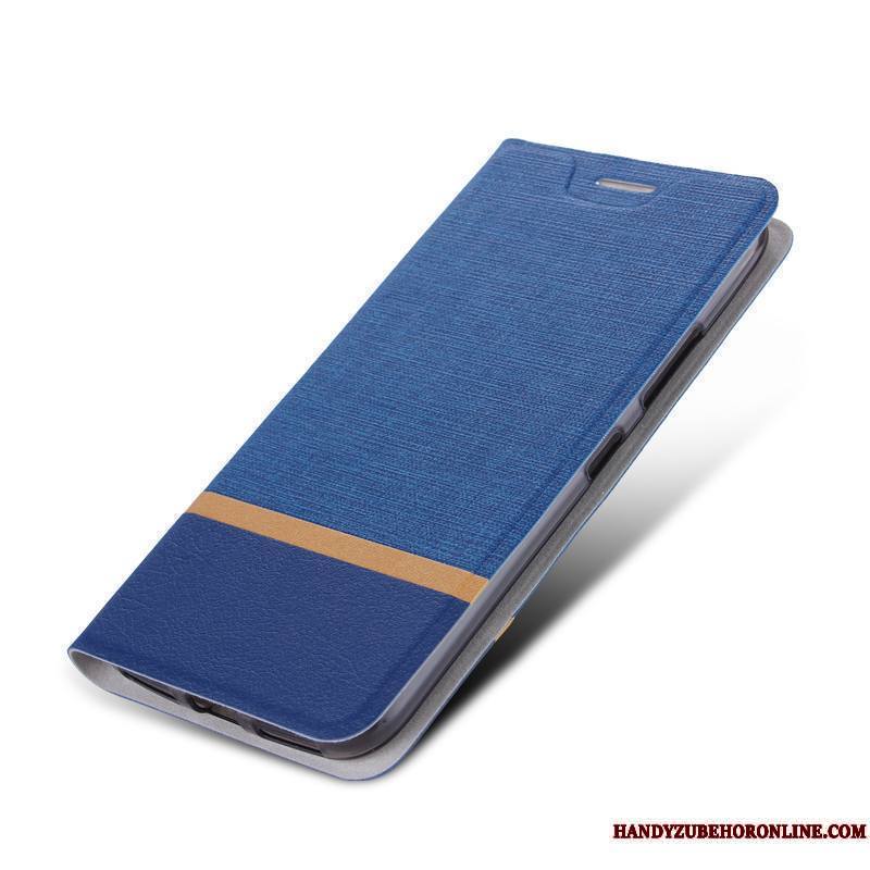 Huawei Y6 2018 Étui En Cuir Protection Coque De Téléphone Bleu Téléphone Portable