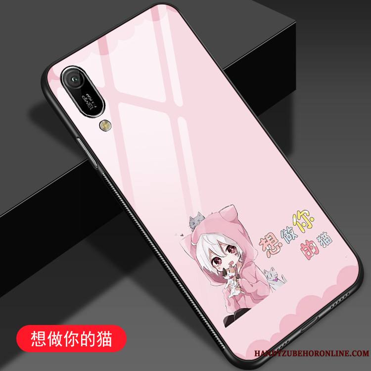 Huawei Y6 2019 Coque Amoureux Silicone Tout Compris Étui Miroir Verre Protection