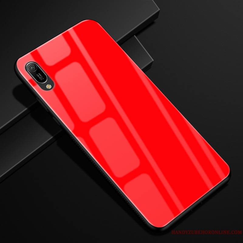 Huawei Y6 2019 Coque De Téléphone Protection Silicone Fluide Doux Verre Étui Couleur Unie