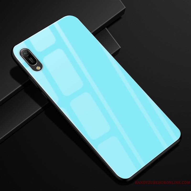 Huawei Y6 2019 Coque De Téléphone Protection Silicone Fluide Doux Verre Étui Couleur Unie