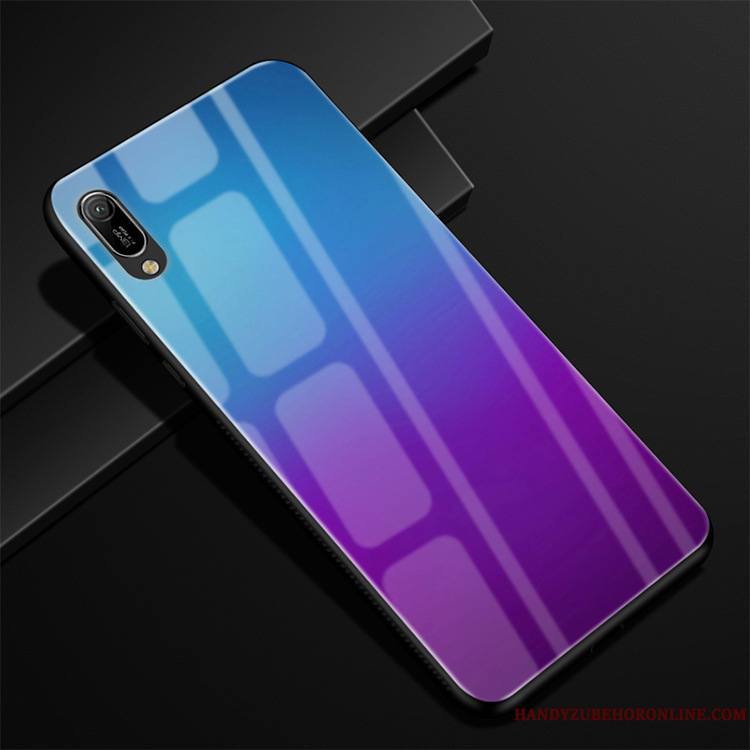 Huawei Y6 2019 Coque De Téléphone Protection Silicone Fluide Doux Verre Étui Couleur Unie