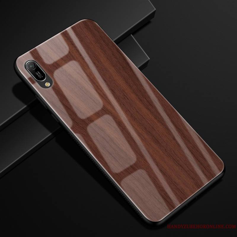 Huawei Y6 2019 Coque De Téléphone Protection Silicone Fluide Doux Verre Étui Couleur Unie