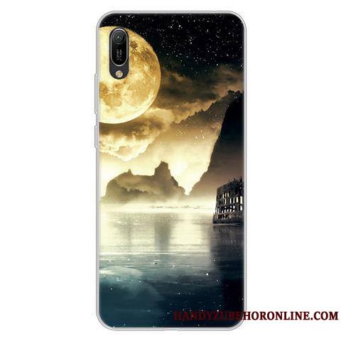 Huawei Y6 2019 Coque Protection Incassable Étui Dessin Animé Personnalité Noir