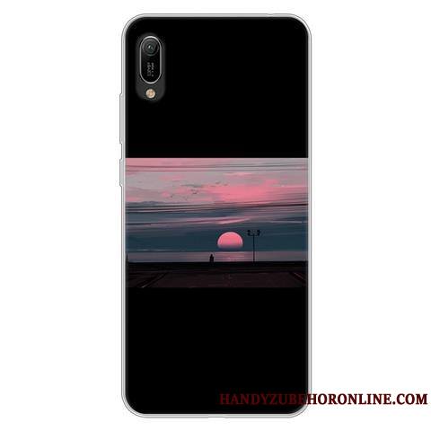 Huawei Y6 2019 Coque Protection Incassable Étui Dessin Animé Personnalité Noir