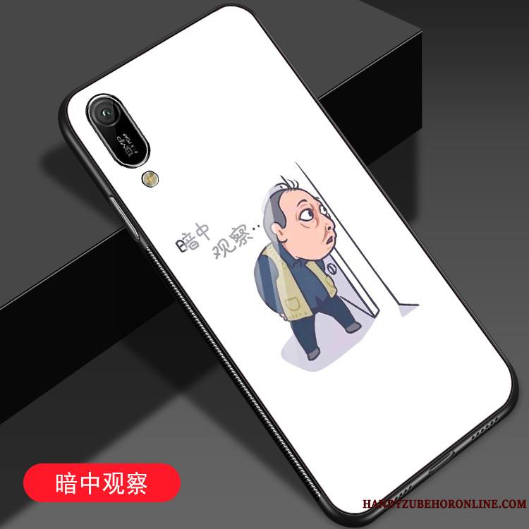 Huawei Y6 2019 Coque Silicone Incassable Grand Verre Personnalité Blanc Sac