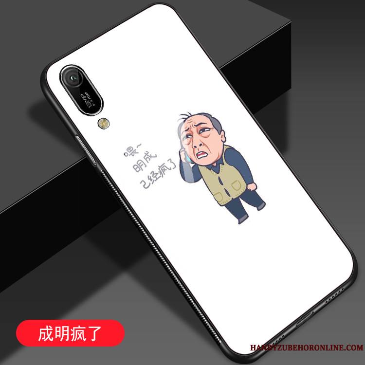 Huawei Y6 2019 Coque Silicone Incassable Grand Verre Personnalité Blanc Sac