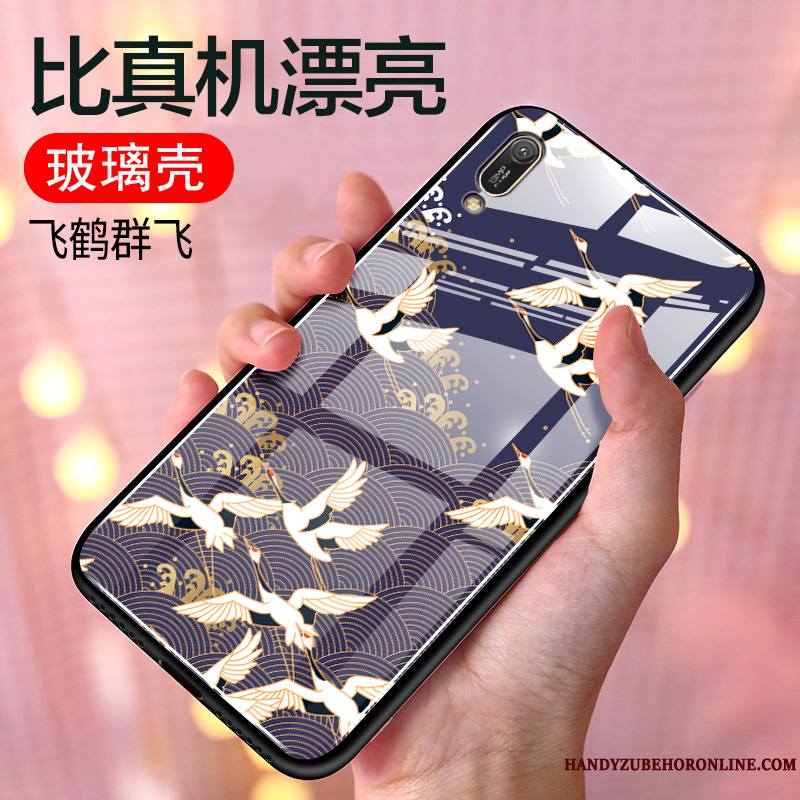 Huawei Y6 2019 Coque Style Chinois Incassable Protection Étui Miroir Beau Personnalité