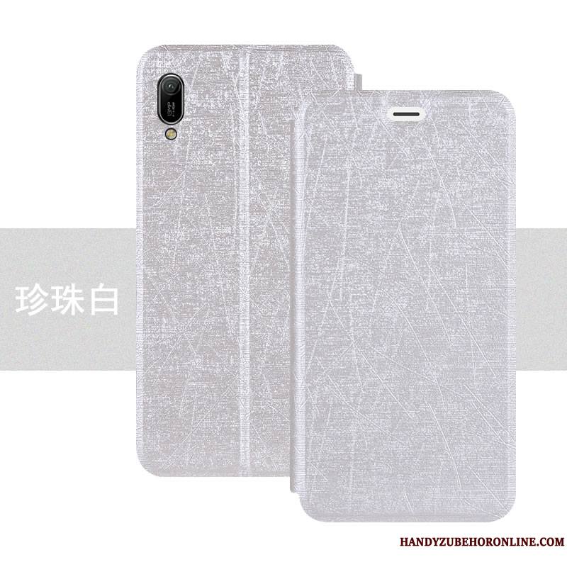 Huawei Y6 2019 Couleur Coque De Téléphone Incassable Tout Compris Modèle Fleurie Protection Étui En Cuir