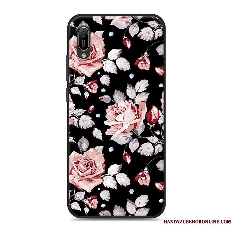 Huawei Y6 2019 Dessin Animé Ornements Suspendus Fluide Doux Téléphone Portable Rouge Coque Étui