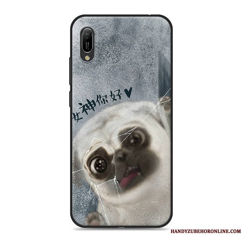 Huawei Y6 2019 Dessin Animé Ornements Suspendus Fluide Doux Téléphone Portable Rouge Coque Étui