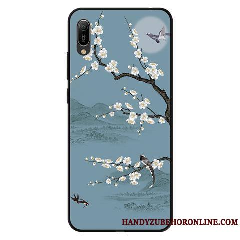 Huawei Y6 2019 Fluide Doux Étui Frais Noir Coque Téléphone Portable Protection