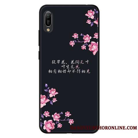 Huawei Y6 2019 Fluide Doux Étui Frais Noir Coque Téléphone Portable Protection