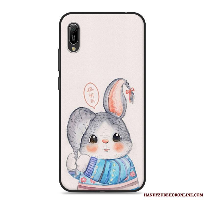 Huawei Y6 2019 Incassable Net Rouge Dessin Animé Fluide Doux Silicone Étui Coque