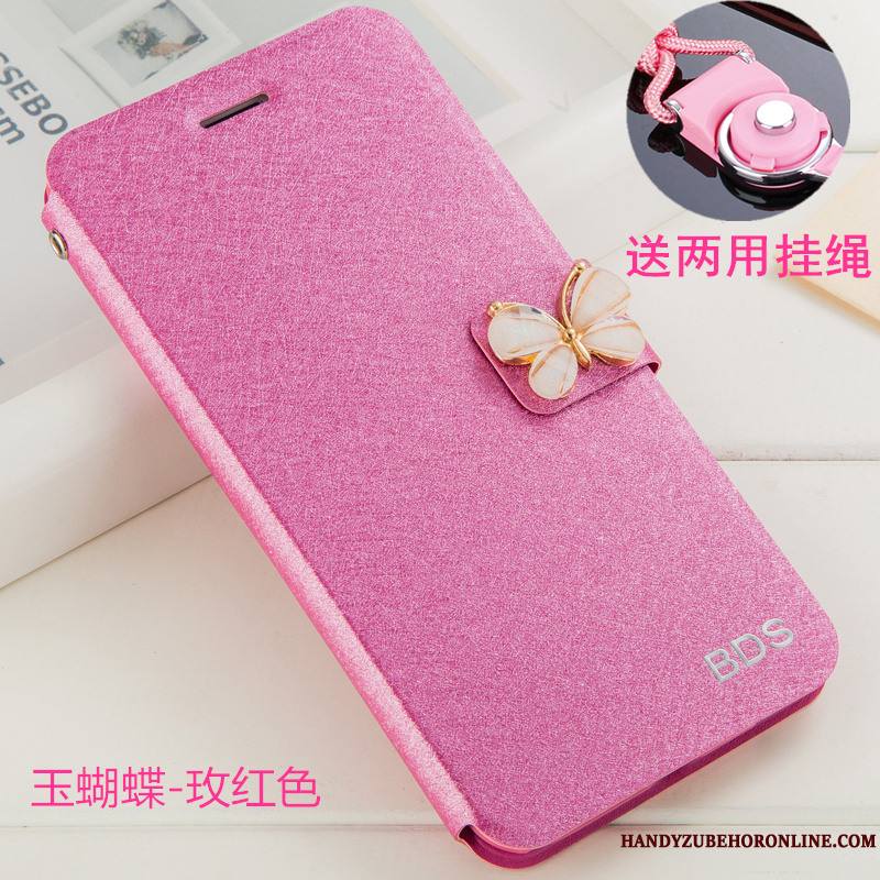 Huawei Y6 2019 Incassable Ornements Suspendus Coque De Téléphone Étui En Cuir Protection Strass Blanc