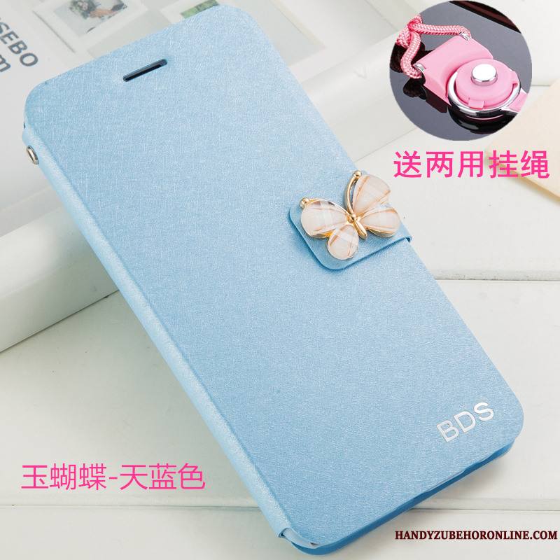 Huawei Y6 2019 Incassable Ornements Suspendus Coque De Téléphone Étui En Cuir Protection Strass Blanc