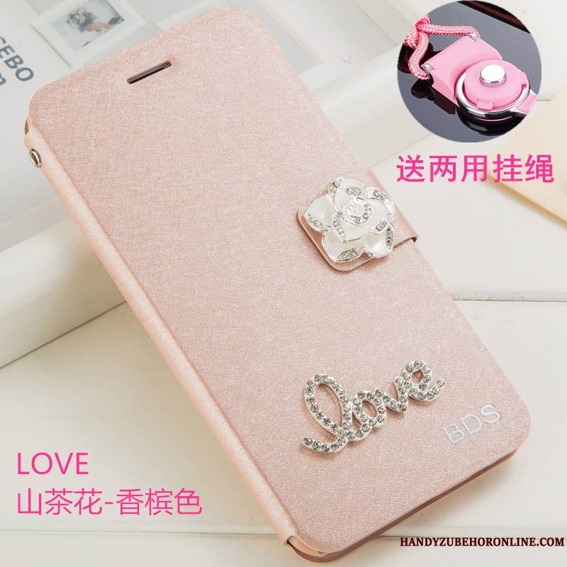 Huawei Y6 2019 Incassable Ornements Suspendus Coque De Téléphone Étui En Cuir Protection Strass Blanc