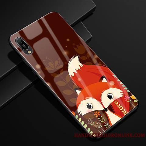 Huawei Y6 2019 Incassable Rouge Dessin Animé Coque De Téléphone Créatif Étui Verre